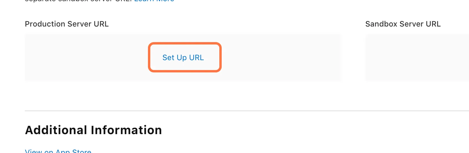 click on 'Set Up URL' 