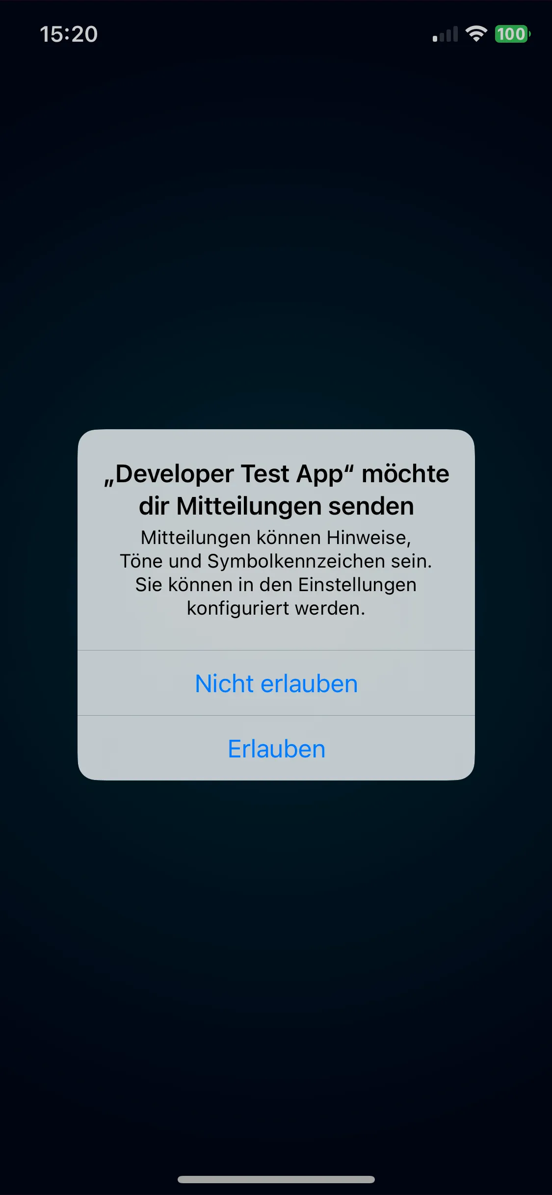 App request for sending Push messages
