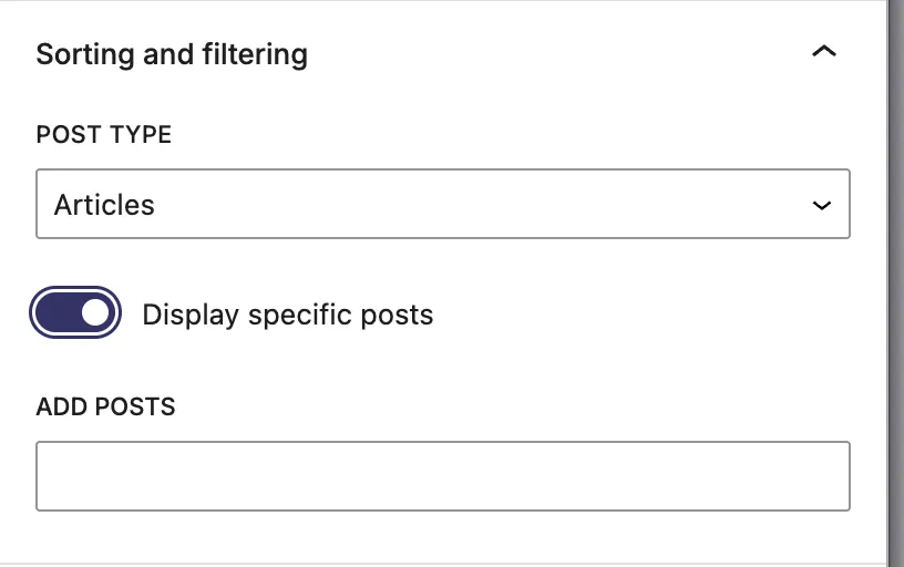 specific post selection