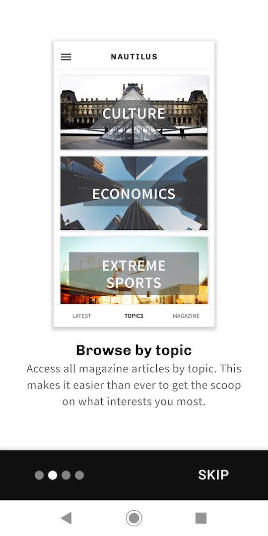 Example for an app onboarding in Purple apps