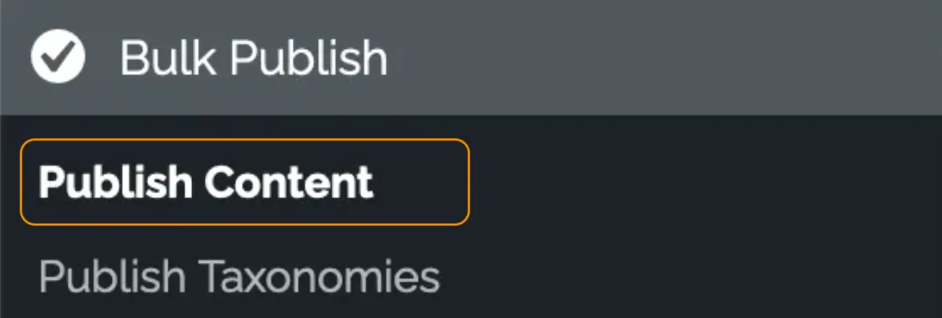 Click on Publish Content