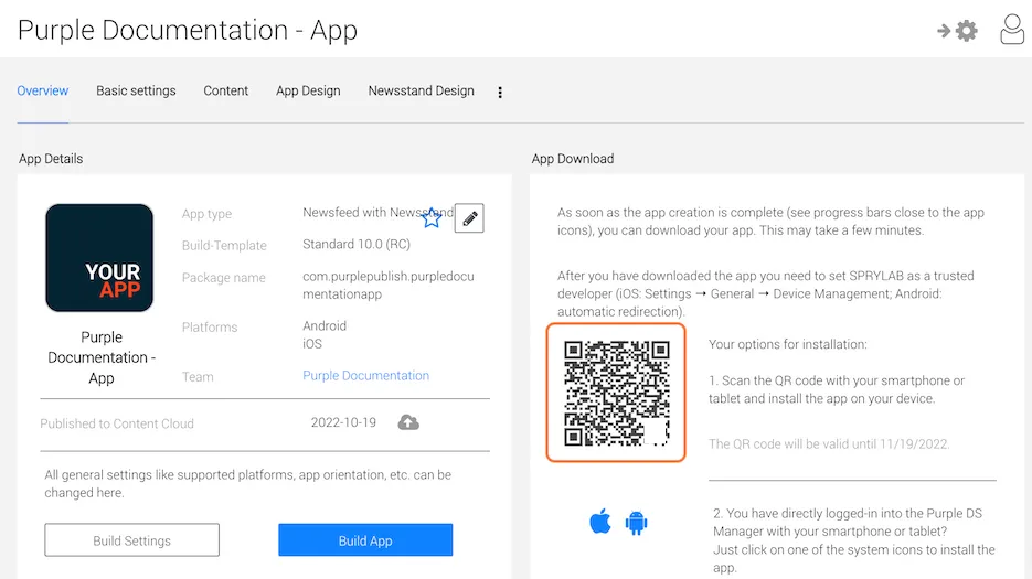 Scan the QR code with your Android device
