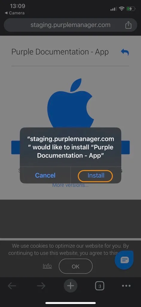 Tap on 'Install' Tap on 'Install'