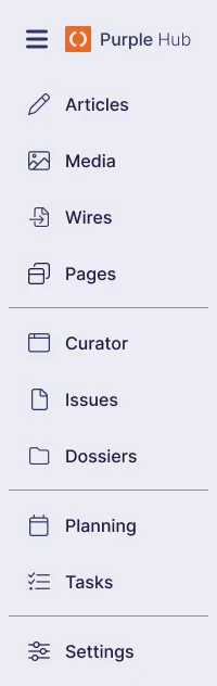 The Hub navigation in the new Design
