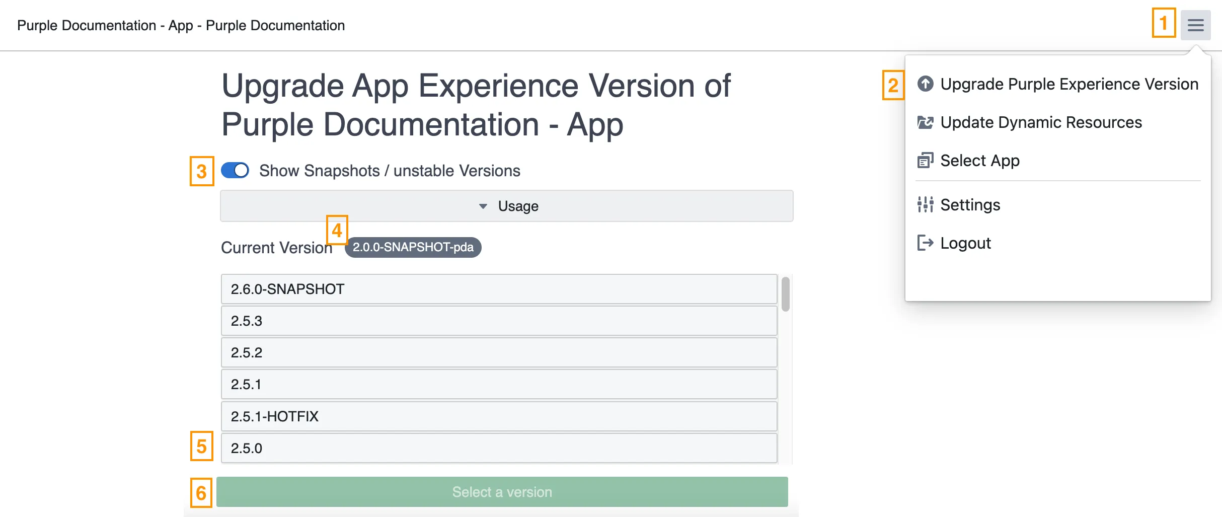 Upgrade App Experience Version