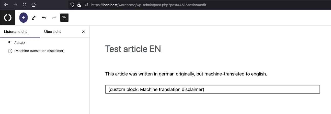 Machine-translated post in english, with the disclaimer custom block appended.