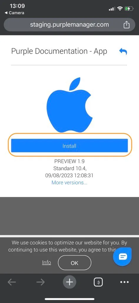 Tap on 'Install' Tap on 'Install'
