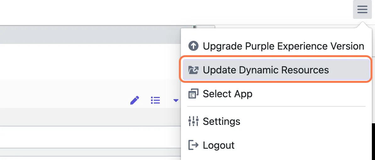 Click on 'Update Dynamic Ressources'