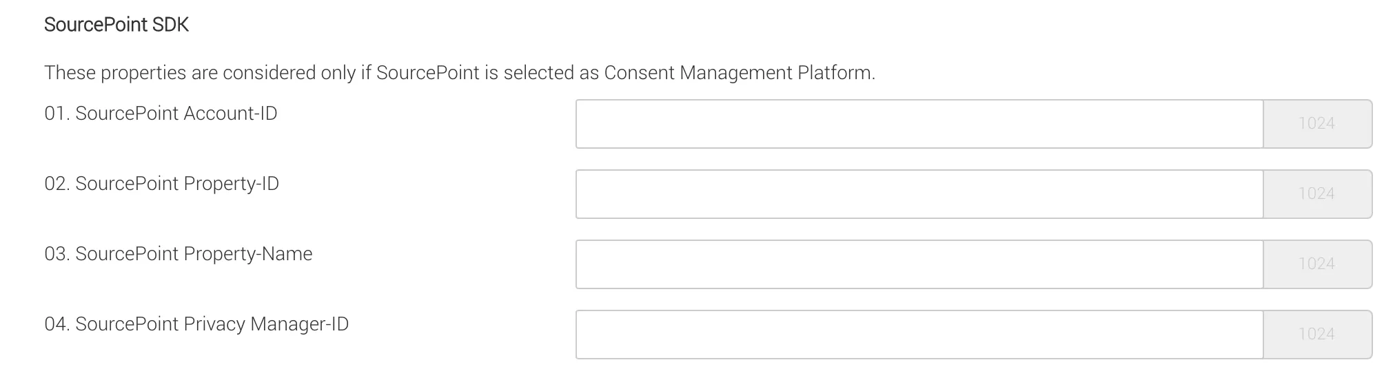 Configuration of the Sourcepoint SDK