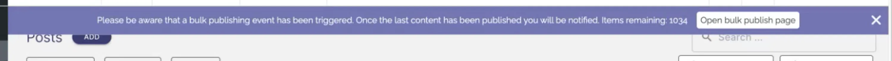 Bulk Publishing Widget in Purple Hub