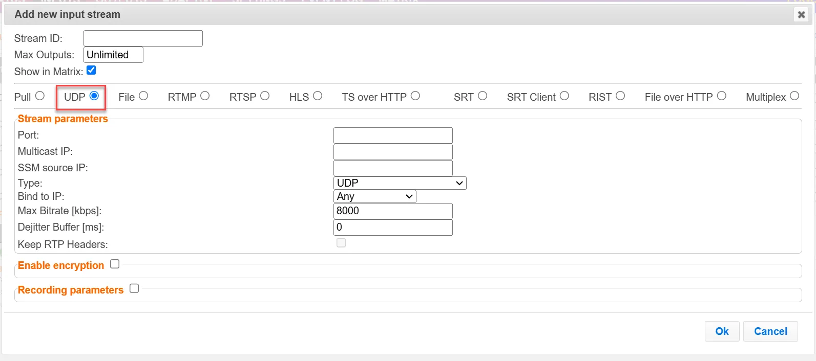 New UDP Input New UDP Input
