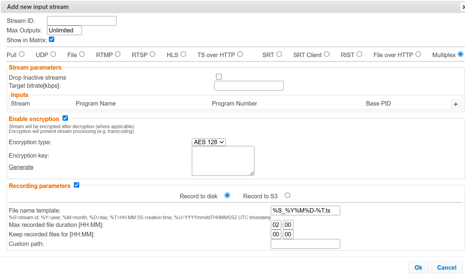 Multiplex Input