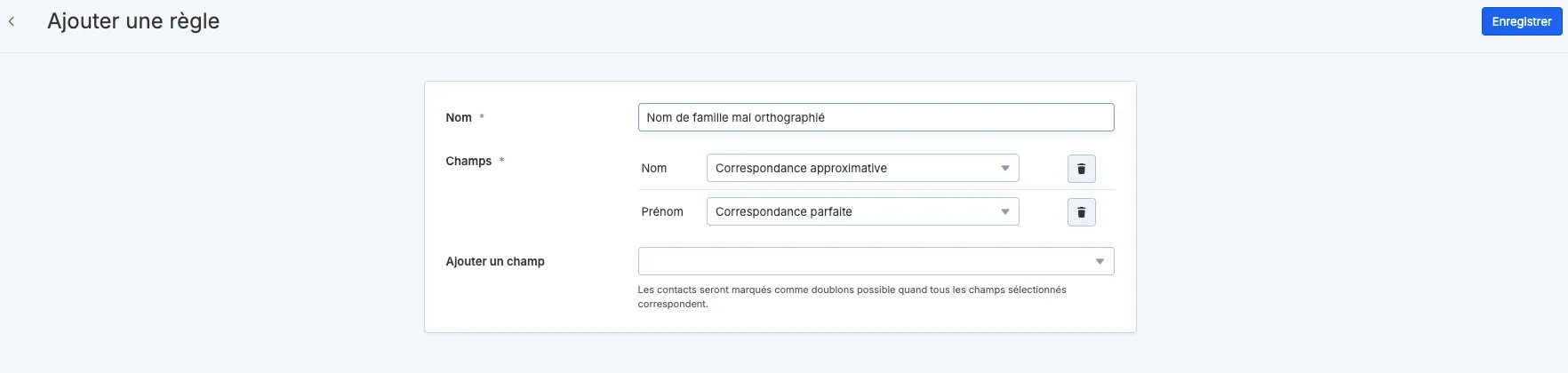Doublons sur une orthographe approchante