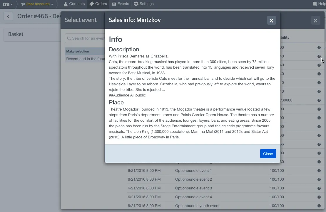 Read-only sales info Read-only sales info