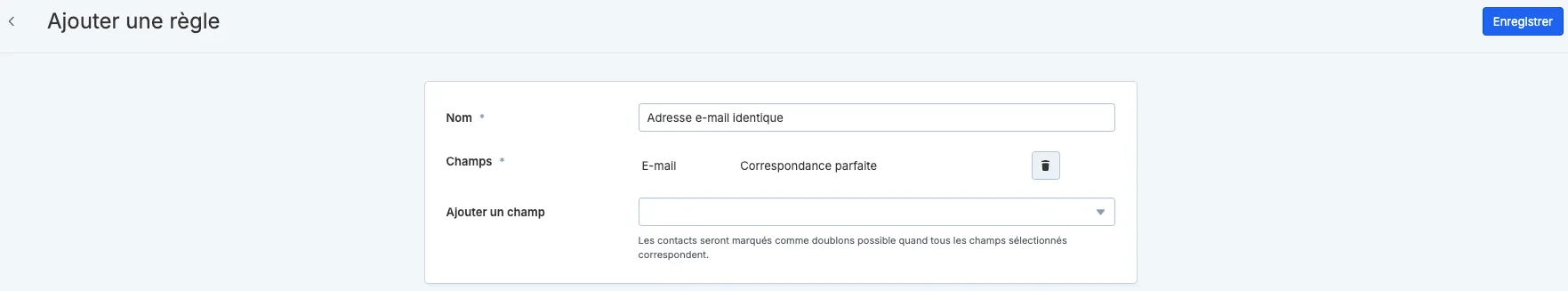 Adresse e-mail identique