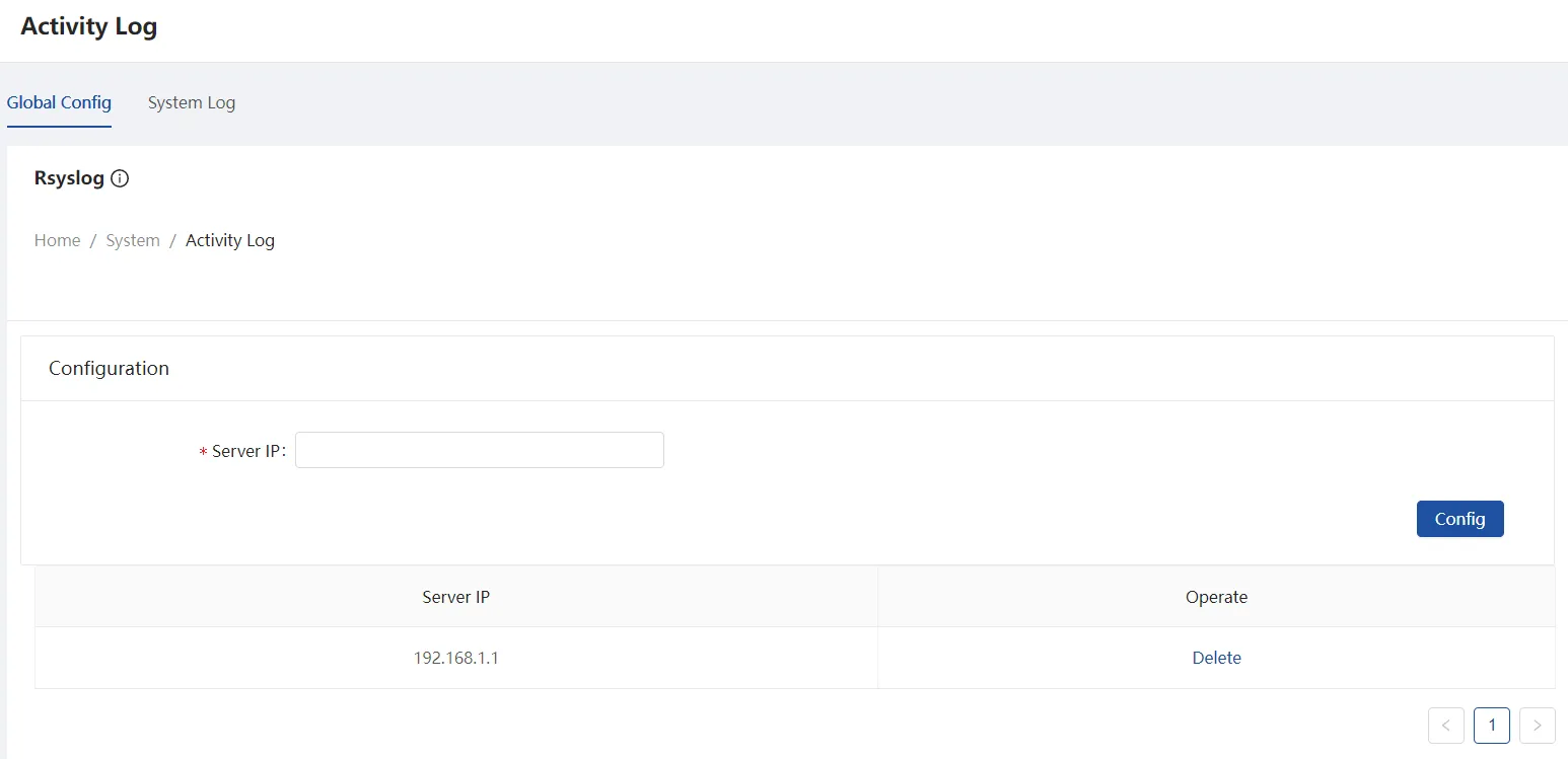 syslog config syslog config