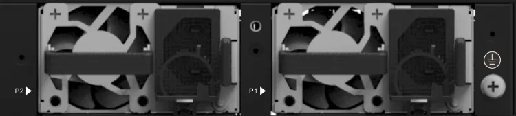 Hardware rear view (power supply section) Hardware rear view (power supply section)