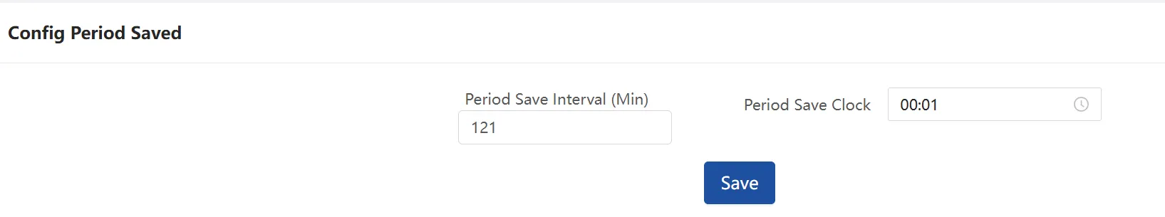 Configuration cycle saving Configuration cycle saving