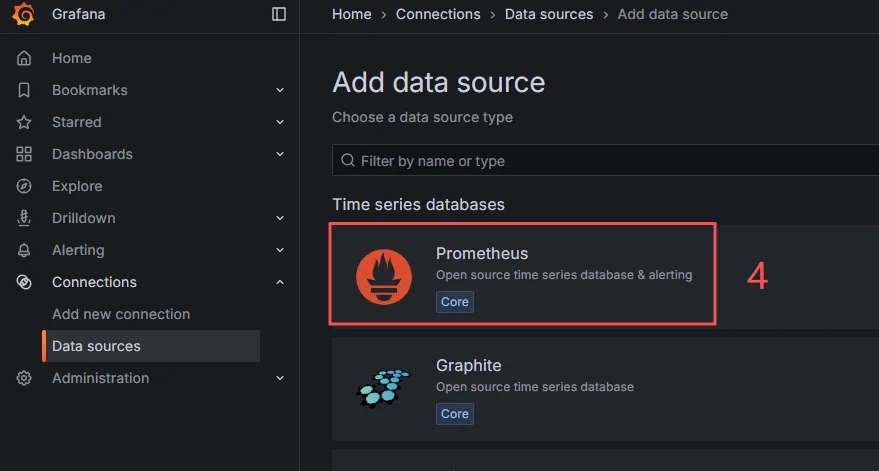 Adding a Prometheus data source Adding a Prometheus data source