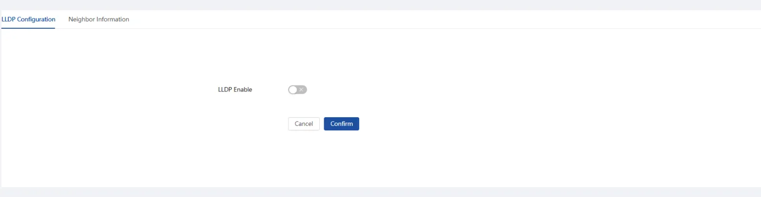 LLDP Configuration Button LLDP Configuration Button