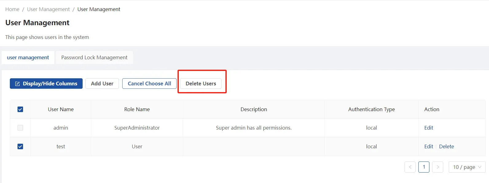 Deleting Users Deleting Users