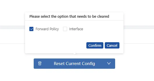 Clear Current Configuration Clear Current Configuration