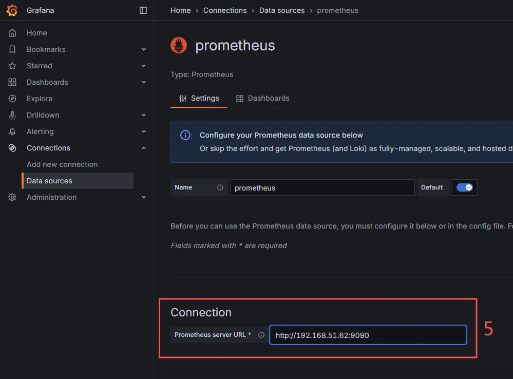 Configuring the IP Address for the Prometheus Data Source on the Host Configuring the IP Address for the Prometheus Data Source on the Host