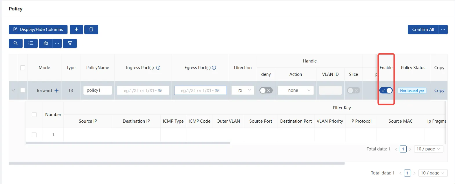 enable/disable a policy enable/disable a policy