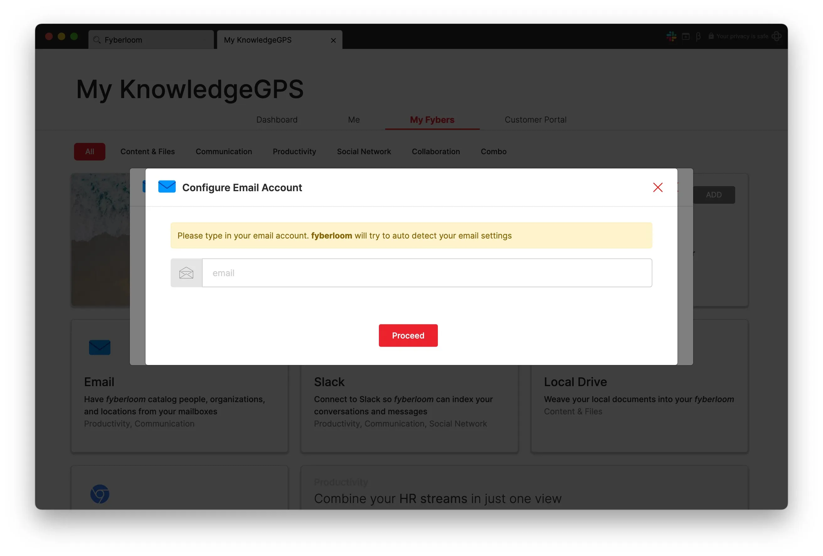 Pop-up window where you will type your Gmail address inside fyberloom. Pop-up window where you will type your Gmail address inside fyberloom.