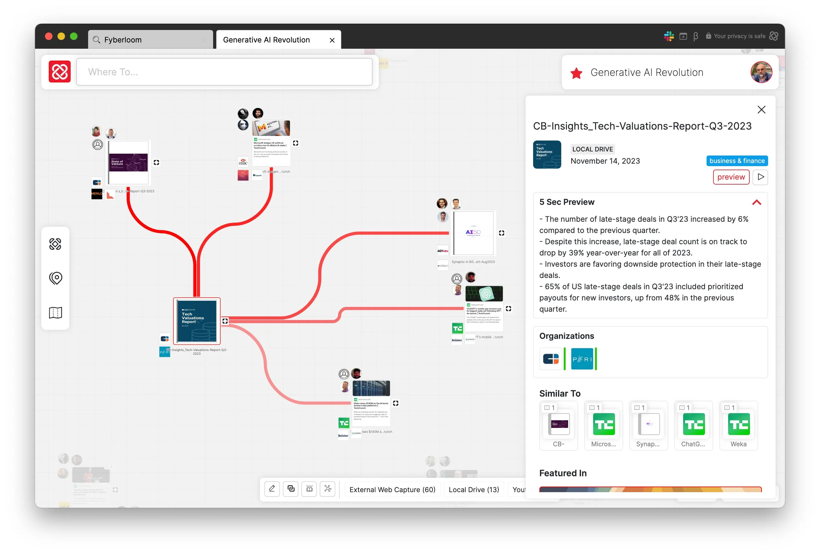 Example of the interconnections between a LiveMap's contents. Example of the interconnections between a LiveMap's contents.