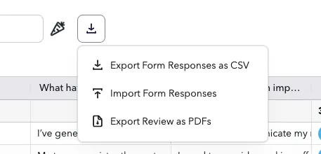 Export form resonsese