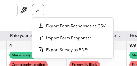 Export form resonsese